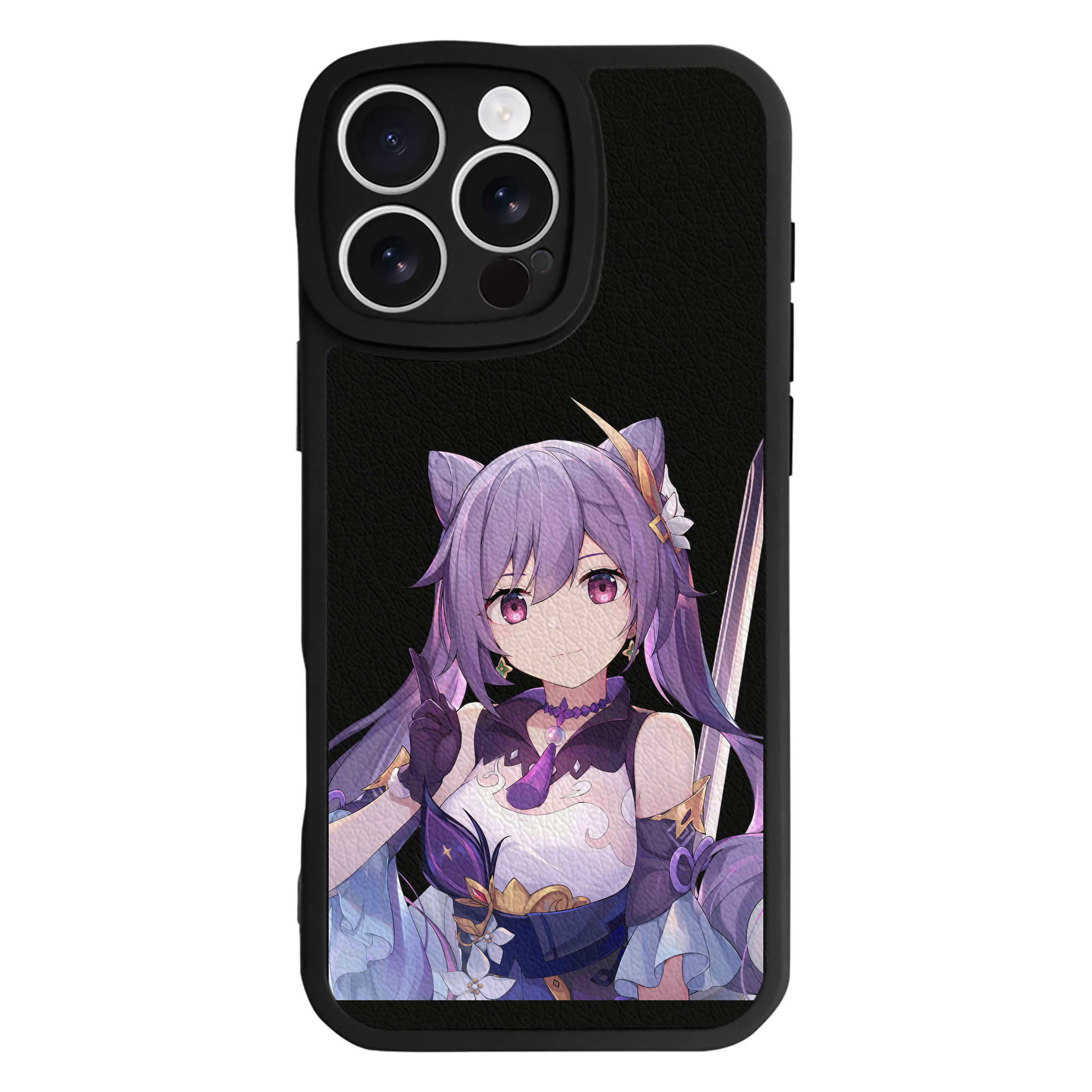 げんし神 刻晴 こくせい genshin Kokusei 【iPhone 16シリーズ対応】シリコンスマホケース（レザー調） 材質：シリコン